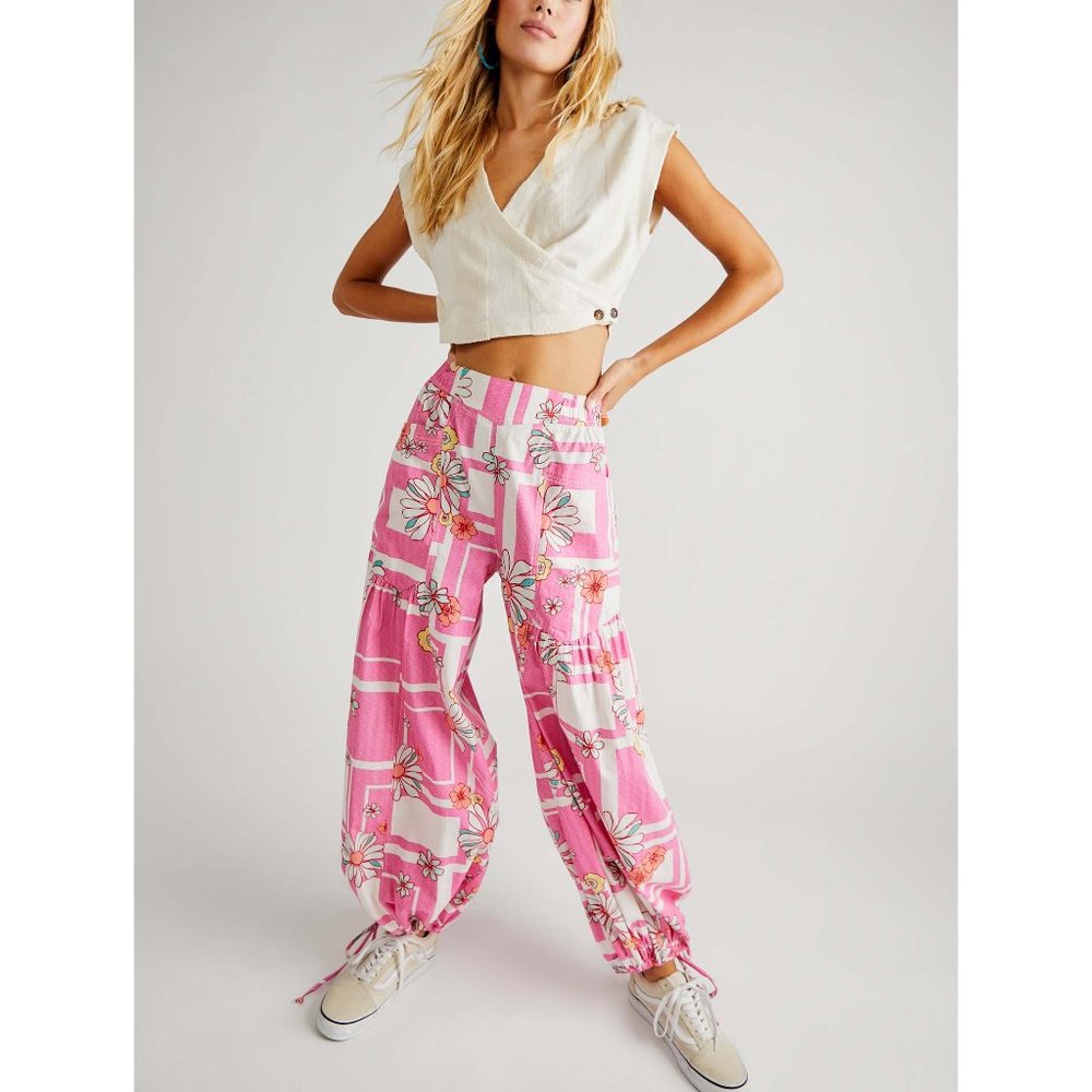 Free People Pink Floral Pants
